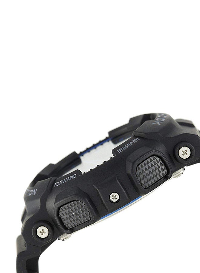 Men's Round Shape Resin Band Analog & Digital Wrist Watch - Black - GA-100-1A2DR