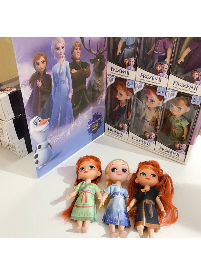 6 Pcs Frozen Dolls set, Princess Plush Dolls Toys,Princess Dolls for Girls- 14CM