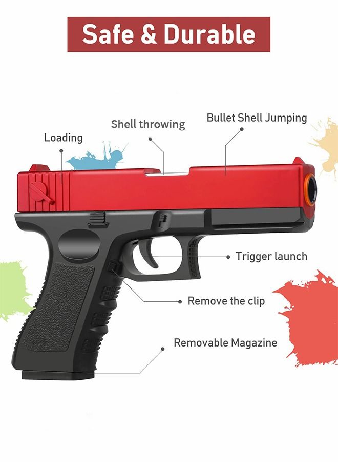 Toy Gun with Soft Bullet, Shell Ejection Soft Bullet Toy Pistol, Pistol Toy Foam Shock Wave Soft Bullet Game Gun with Goggles, Muffler, Educational Toy Model for Children