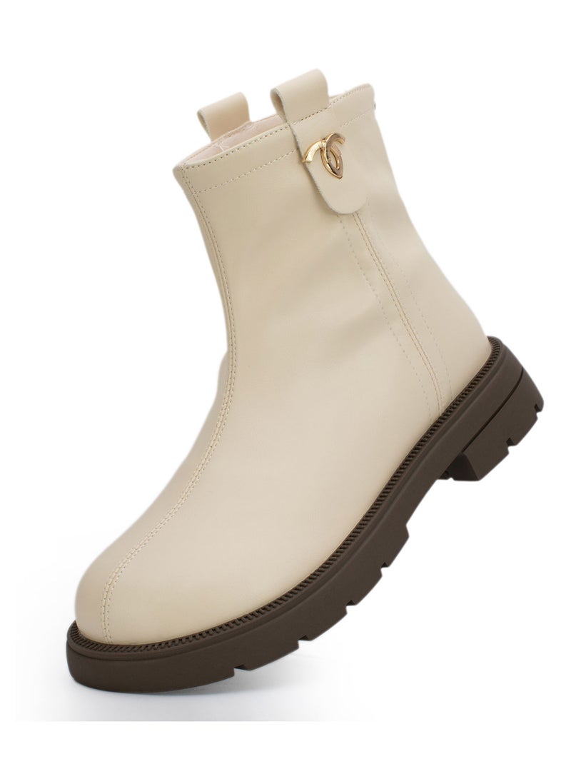 Lucky Kids Back Zipper Womens Chelsea Boots With Comfortable Non-slip Anti Skid Soles For Outdoor Walking & Fashion