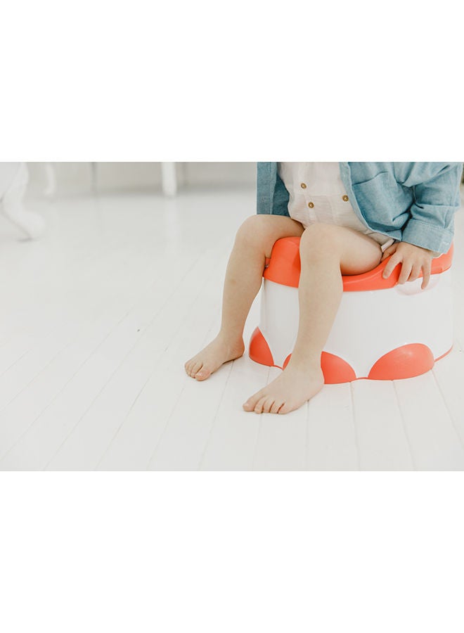 Baby Potty Trainer With Detachable Toilet Seat And Step Stool, Coral