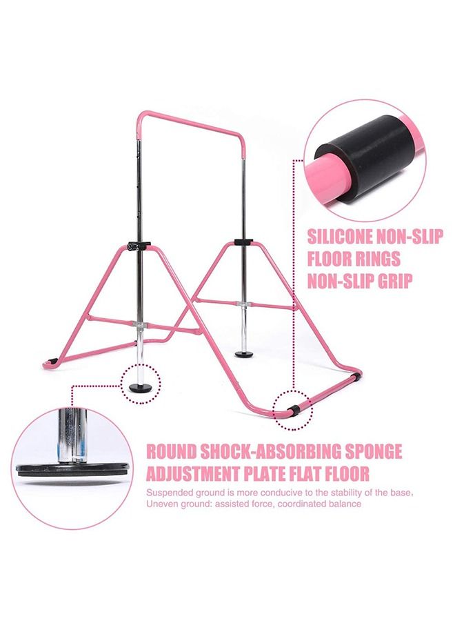 Gymnastics Bar Kids Expandable Gymnastic Bars Equipment, Pink