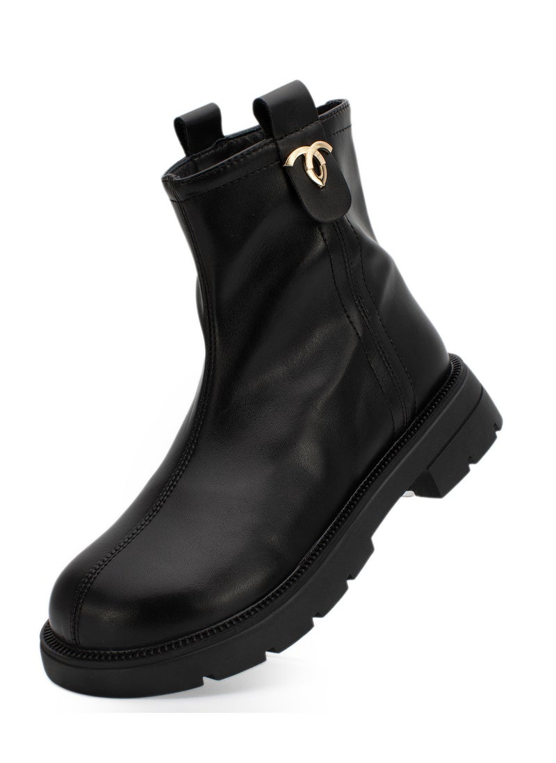 Lucky Kids Back Zipper Womens Chelsea Boots With Comfortable Non-slip Anti Skid Soles For Outdoor Walking & Fashion