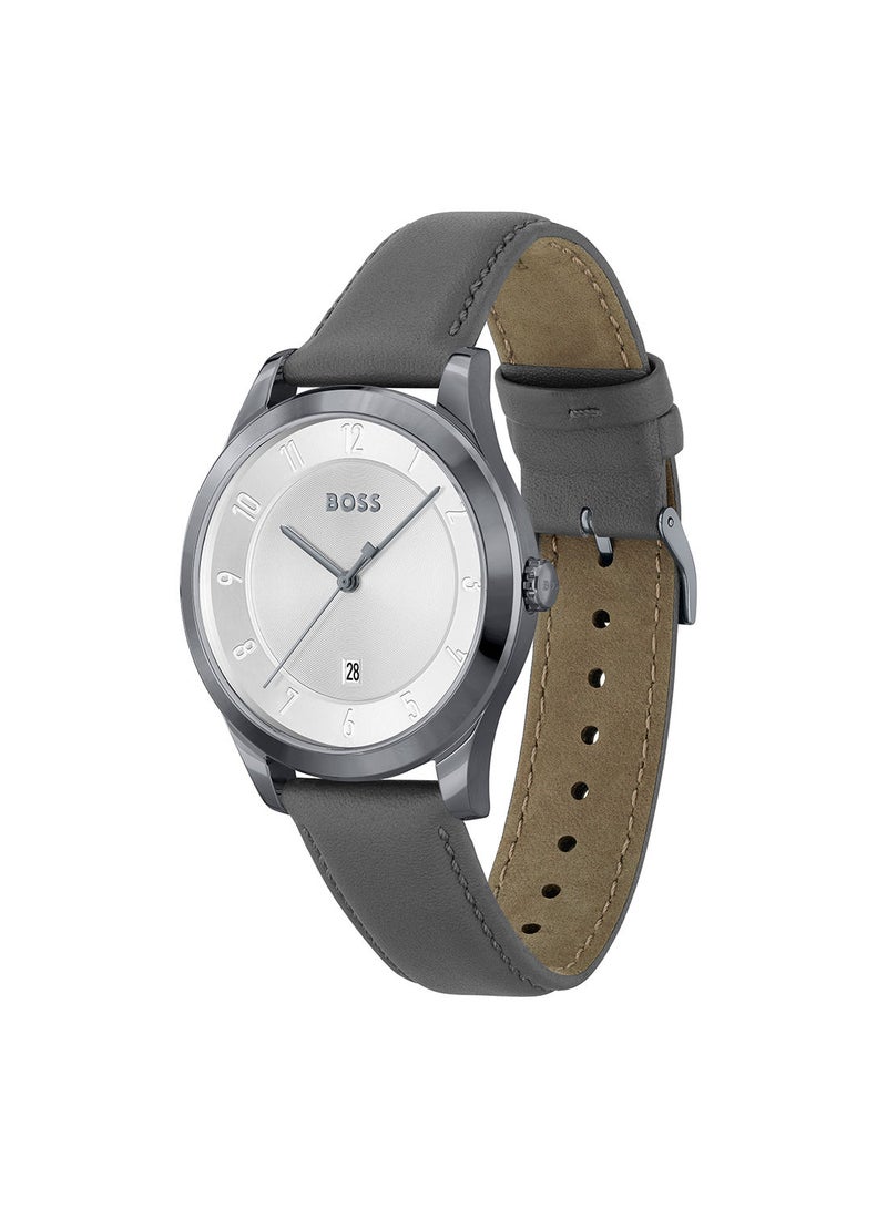 Men's Leather Analog Wrist Watch 1513983