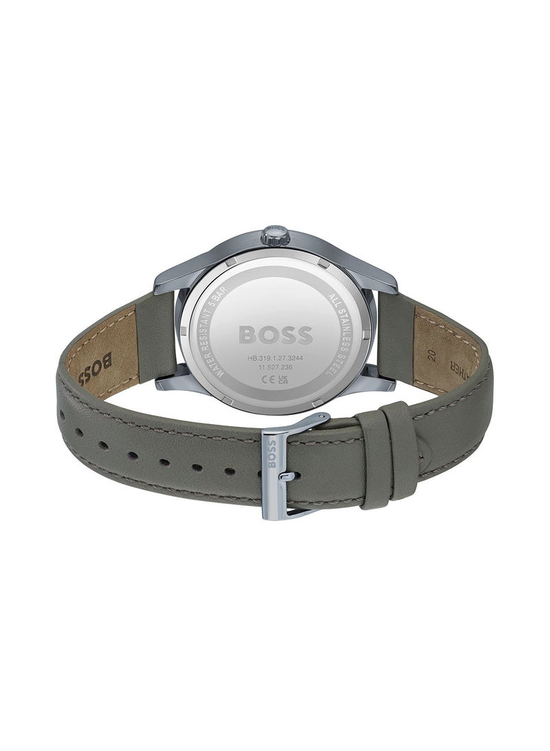 Men's Leather Analog Wrist Watch 1513983