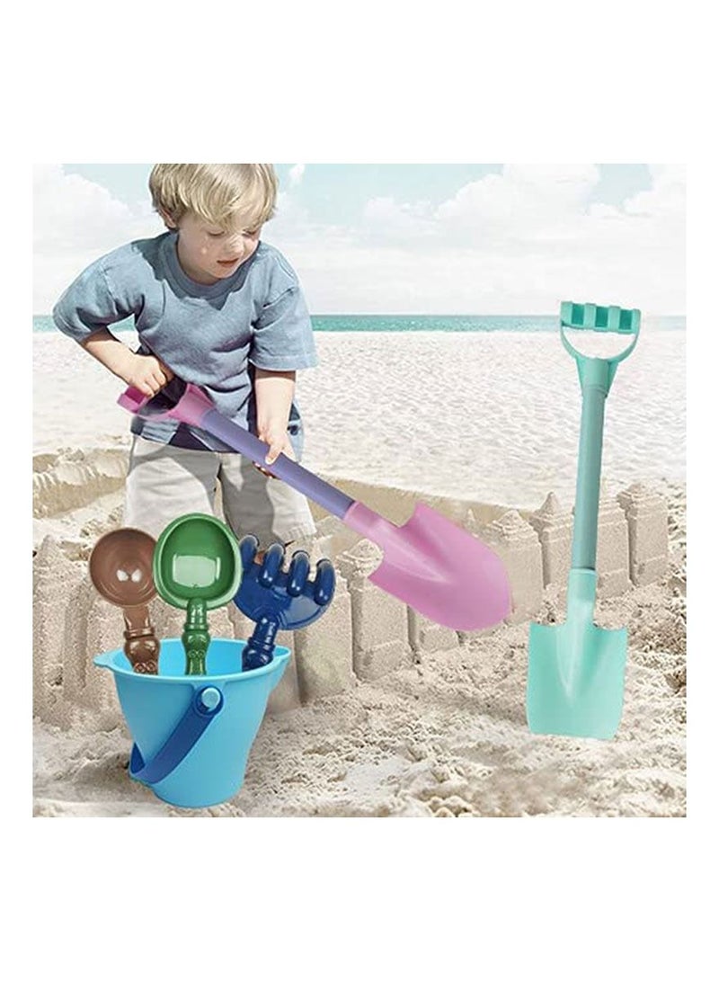 Children's Beach Toy Set, Long Shovel Sand Toys Set With Mesh Bag Outdoor Beach Toys 33 Pcs, Colour Random