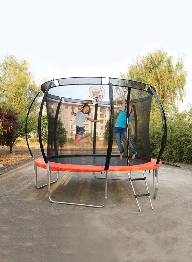 10ft Big Garden Round Outdoor Trampoline With Enclosure Safety Net