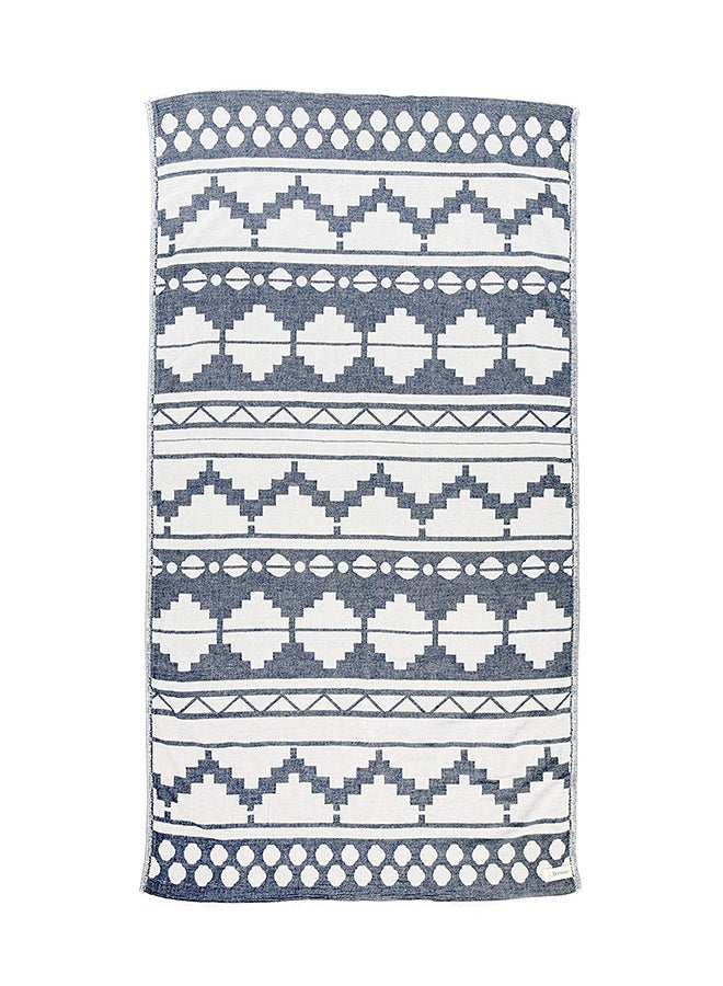 Handloom Baja Dual-Layer Design Beach Towel Dark Blue 37 x 70inch