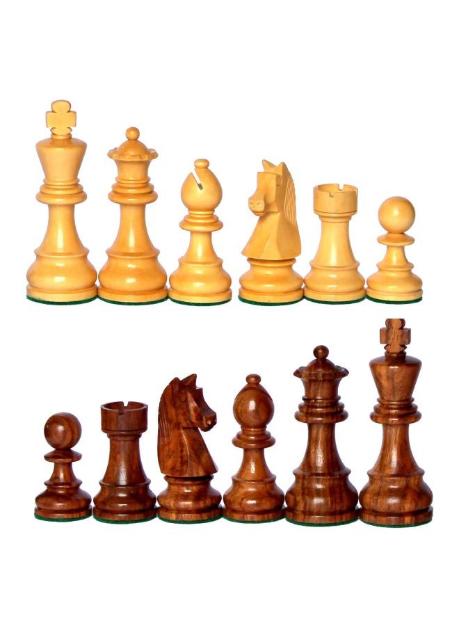 12-Piece Wooden Chess Staunton Figure