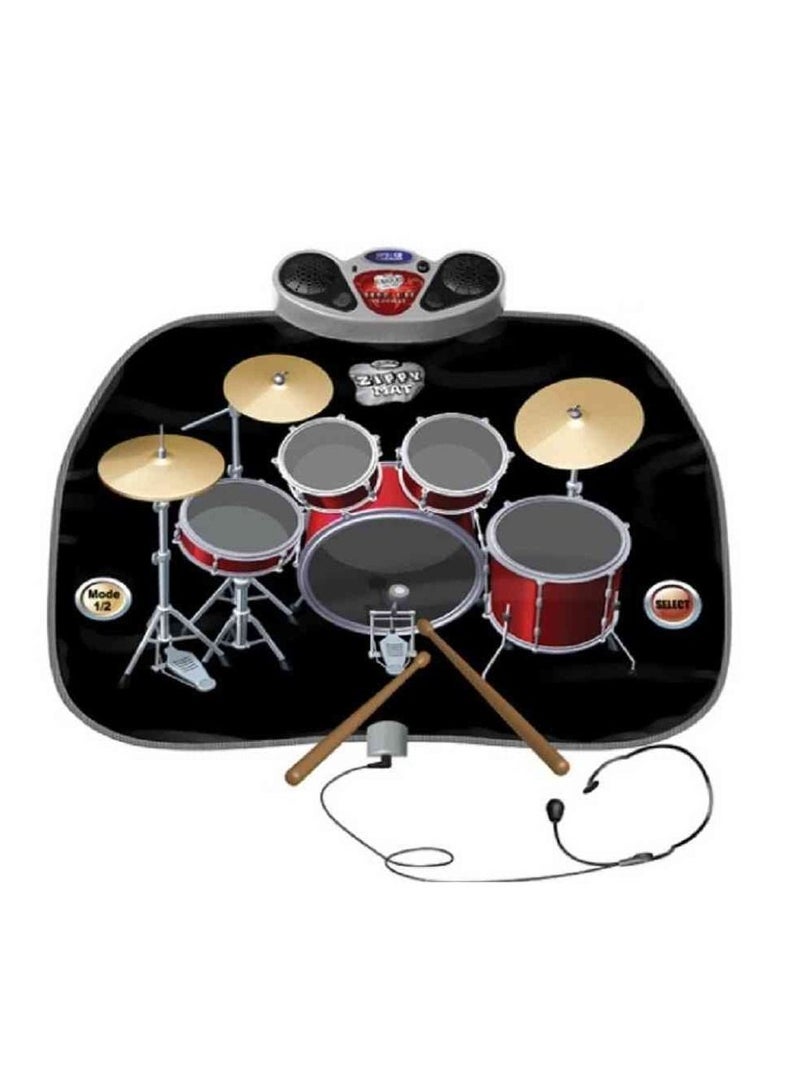 UKR Drum Playmat for Kids – Complete Musical Set with Drum Kit Playmat, Microphone, MP3 Cable, and Drumsticks – Fun Interactive Toy for Toddlers, Educational Music Toy