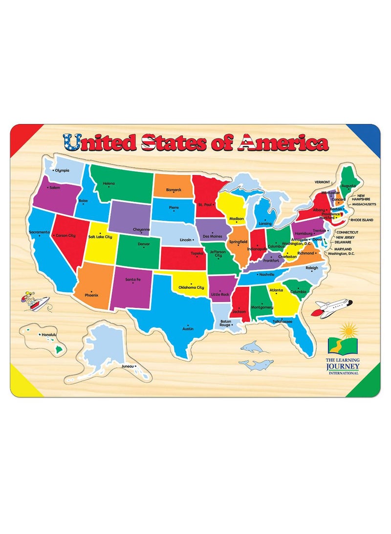 40-Piece USA Map Puzzle Set 15 x 11inch