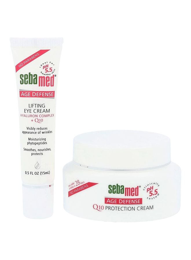 Q10 Age Defense Complete Set - Face Cream, Lifting Eye Cream, Firming Body Lotion - No Parabens White/Pink/Green Lifting Eye Cream 15 ml, Q10 Protection Cream 50 gram, Q10 Firming Body Lotion 200ml