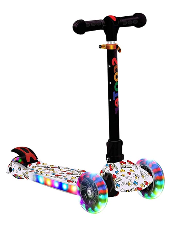 3-Wheel Handle Side Kick Scooter With Adjustable Handlebar Multicolour
