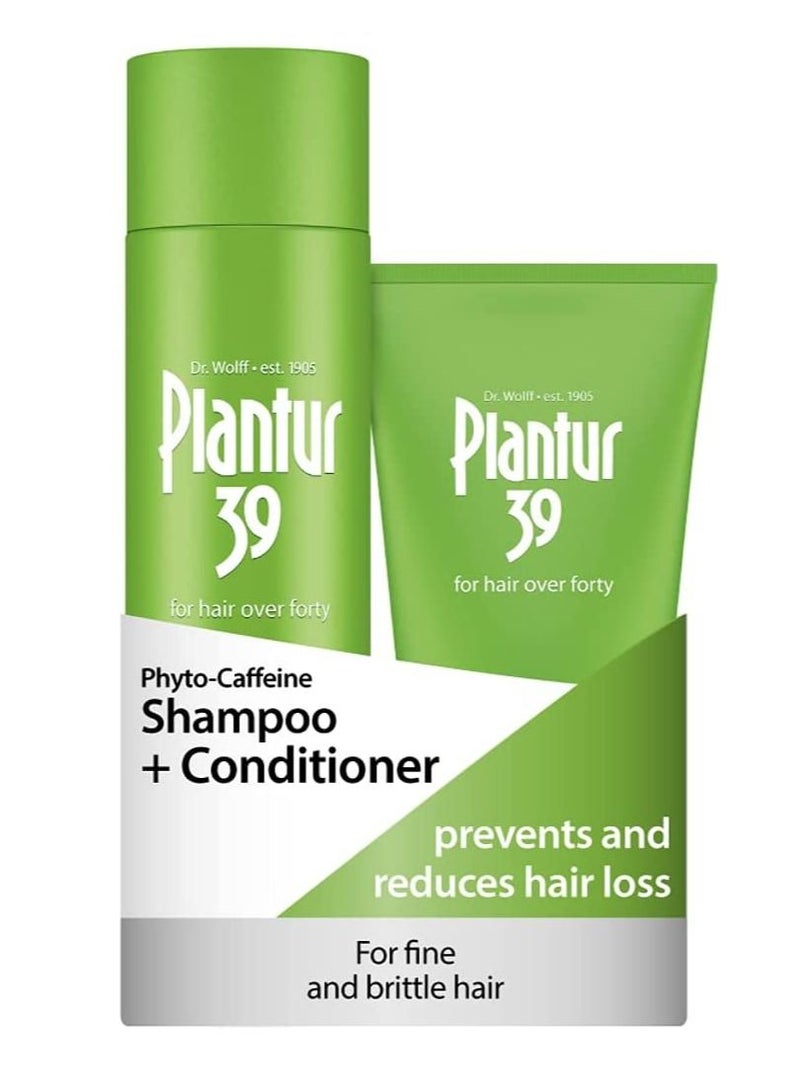 Phyto-Caffeine 250ml Shampoo and 150ml Conditioner Designed for Fine Brittle Hair Prevents and Reduces Hair Loss Made in Germany