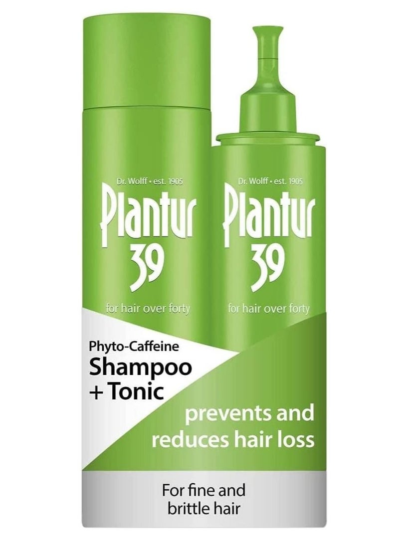 Phyto-Caffeine 250ml Shampoo and 200ml Tonic Designed For Fine Brittle Hair Prevents and Reduces Hair Loss Made in Germany