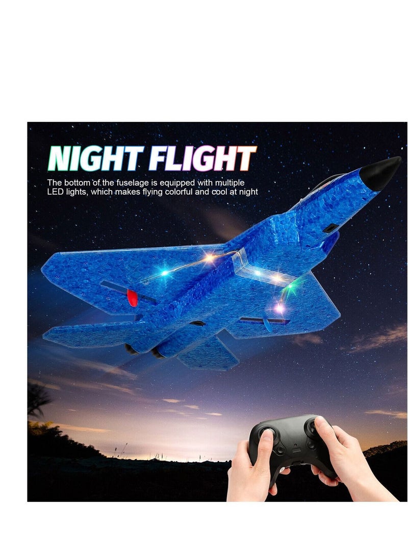 F22 2.4G Remote Control RC Plane 2CH 3-Axis Gyro Airplane Glider LED Fighter Toy