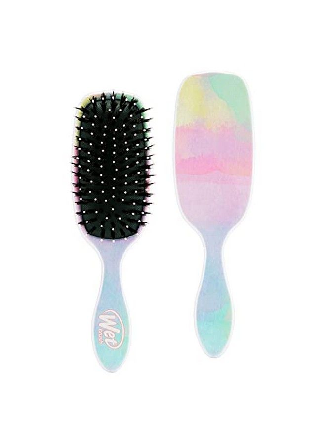 Shine Enhancer Paddle Brush Color Wash Stripes Hair Detangler Brush With Ultra Soft Bristles Infused With Natural Argan Oil Shiny Detangle & Smooth Hair Wet Or Dry For All Hair Types