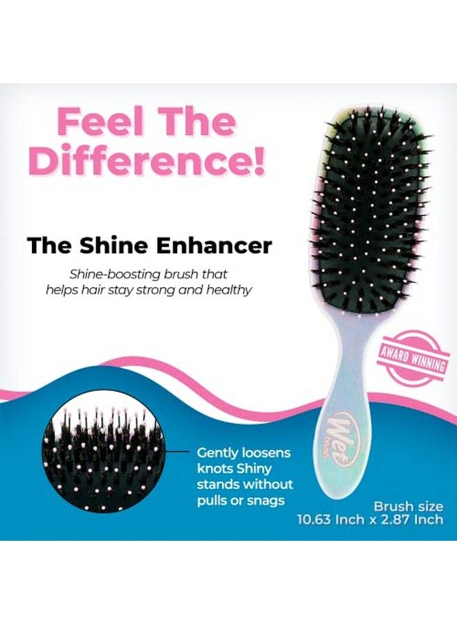 Shine Enhancer Paddle Brush Color Wash Stripes Hair Detangler Brush With Ultra Soft Bristles Infused With Natural Argan Oil Shiny Detangle & Smooth Hair Wet Or Dry For All Hair Types