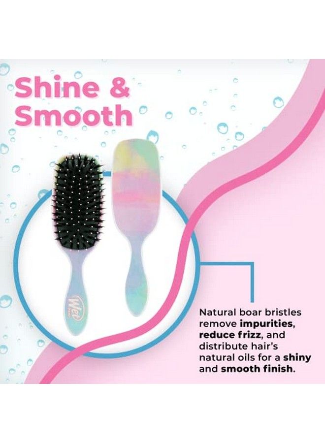 Shine Enhancer Paddle Brush Color Wash Stripes Hair Detangler Brush With Ultra Soft Bristles Infused With Natural Argan Oil Shiny Detangle & Smooth Hair Wet Or Dry For All Hair Types