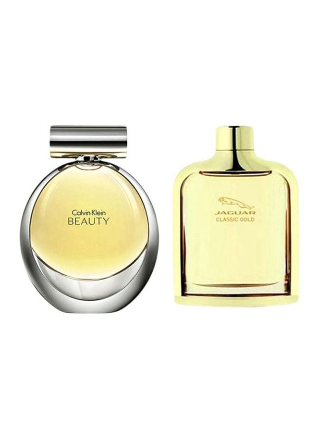 Beauty And Jaguar Classic Gold Body Spray Gift Set EDP 100, EDT 100ml