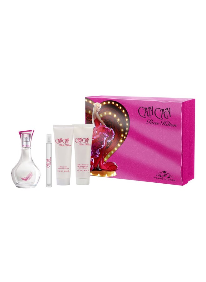 Can Can Gift Set EDP Spray 3.4 oz, Body Lotion 3 oz, Bath And Shower Gel 3 oz, Perfume Stick 0.25 oz