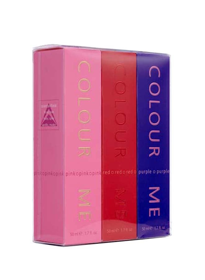 Pink/Red/Purple Eau De Parfum Set For Women Triple Pack 150ml