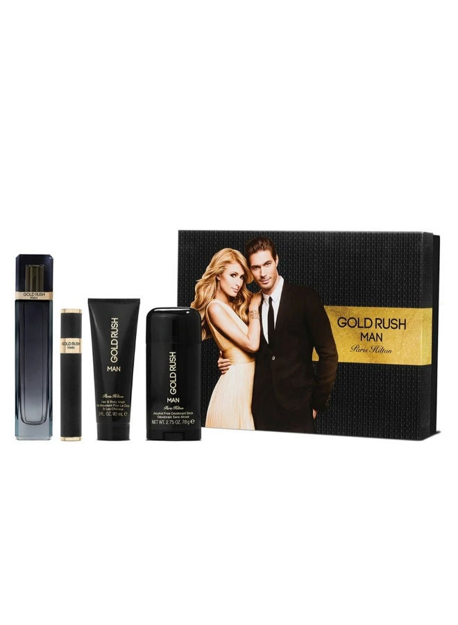 Paris Hilton Gold Rush - Eau de Toilette, 100ml + 15ml + 90ml Hair & Body Wash + 78g Deodorant Stick Set