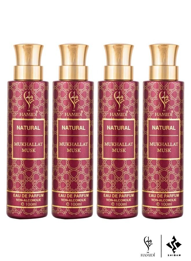 Ultimate Bundle Offer - Non Alcoholic Natural Mukhallat Water Perfume 100ml Unisex – Perfumes Gift Set – (Pack of 4)