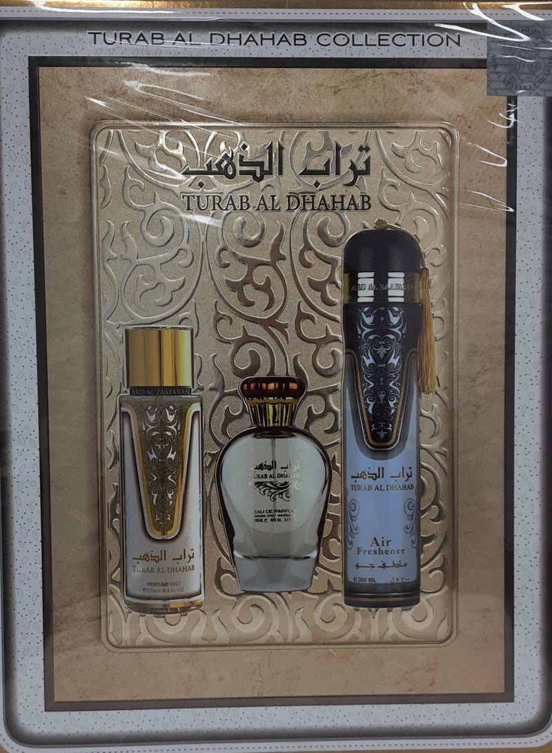 TURAB AL DHAHAB(GIFT SET)EDP 100ML+250ML BODY MIST+300ML AIR FRESHNER