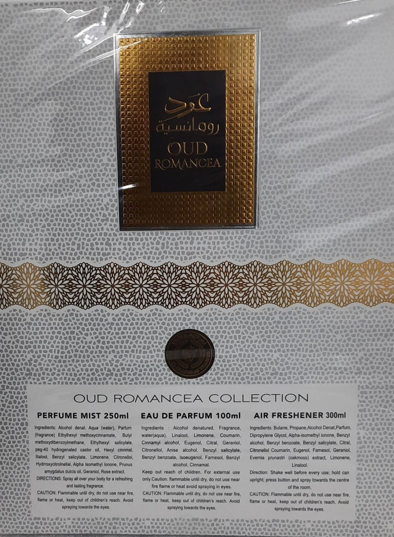 OUD ROMANCIA(GIFT SET) EDP 100ML+250ML BODY MIST+300ML AIR FRESHNER
