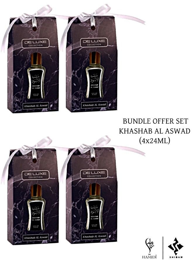 Ultimate Bundle Offer Set - Khshab Al Aswad Perfume Oil 24ml Unisex – Perfumes Gift Set – (Pack of 4)