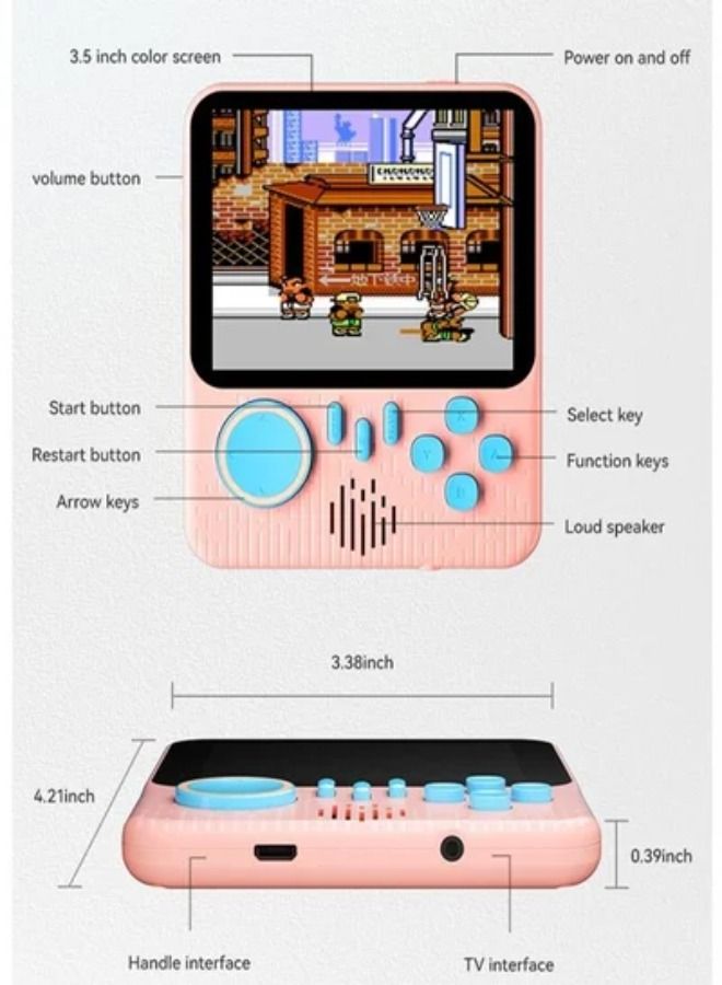 666 Games G7 3.5 Inch Screen Video Game Box Classic Games Handheld Gaming Players Portable Mini Pocket TV Retro Game Console Pink