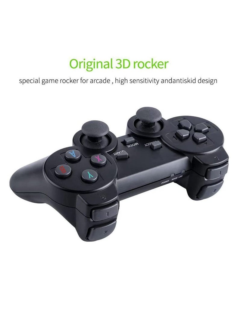 Classic Game Stick 4K Game Console with Two 2.4G Wireless Gamepads Dual Player HDMI Output Built in 3500+ Games Compatible with Android TV PC Laptop Projector