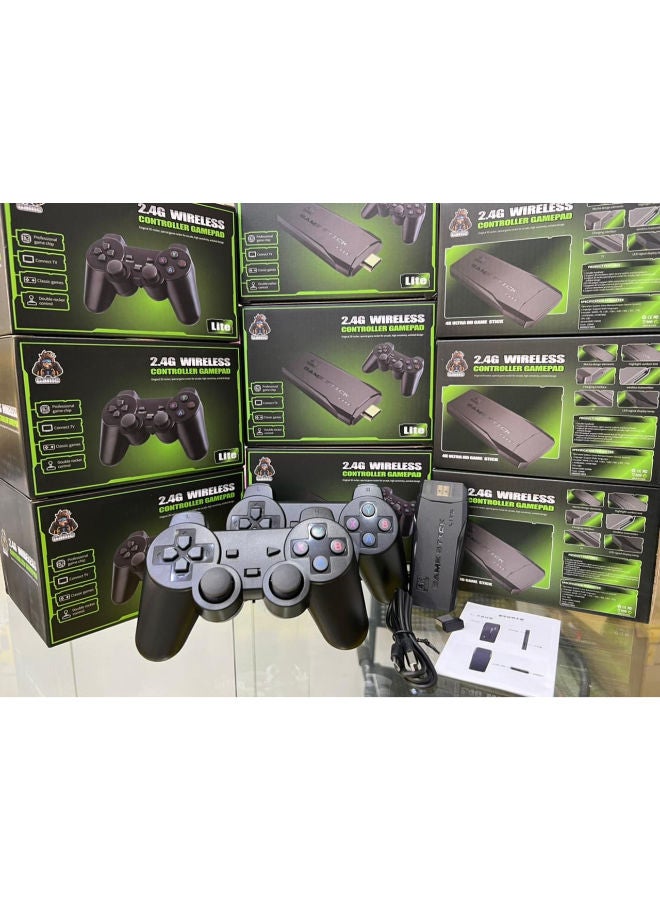 Classic M8 Game Stick 4K Game Console with Two 2.4G Wireless Gamepads Dual Players HDMI Output Built in 3500 Classic Games Compatible with Android TV/PC/Laptop/Projecto