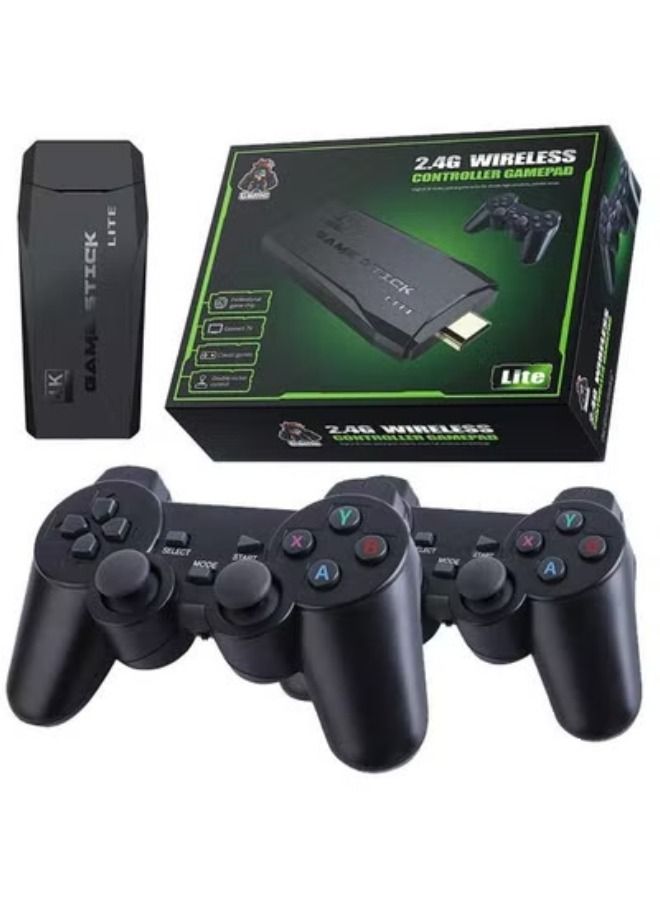 Wireless Retro Game Console, Plug and Play Video Game Stick Built in 10000+ Games,9 Classic Emulators, 4K High Definition HDMI Output for TV with Dual 2.4G Wireless Controllers(64G)