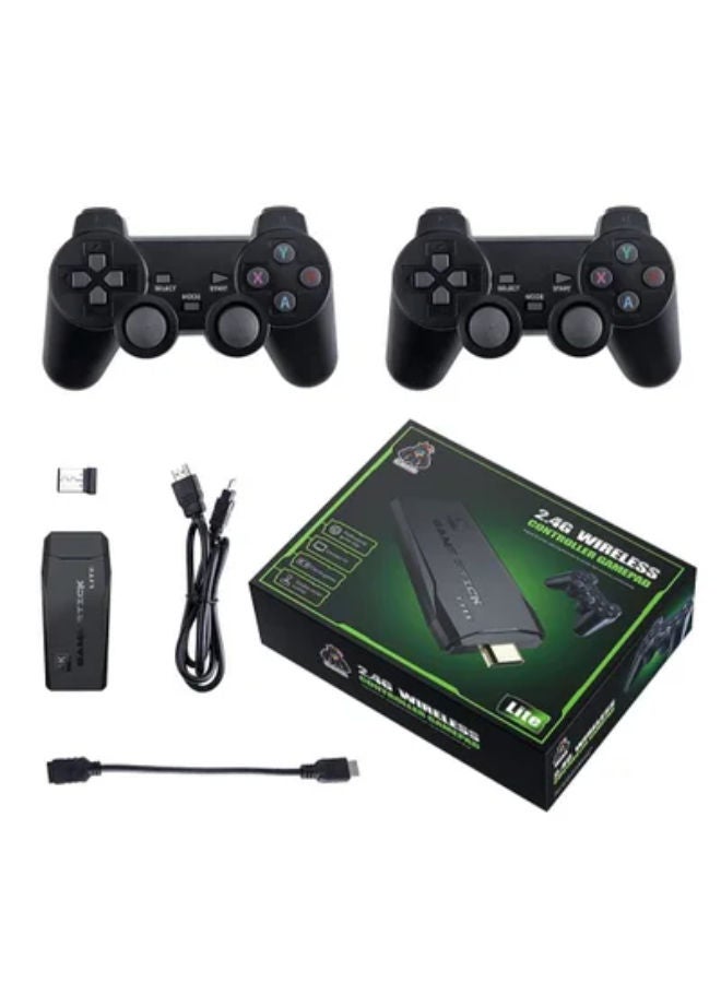 2.4G Wireless Controller Gamepad Console Stick Plug and Play Video Game Stick with 10000+ Games 9 Classic Emulators 4K High Definition HDMI Output for TV with Dual 2.4G Wireless Controllers - 64GB