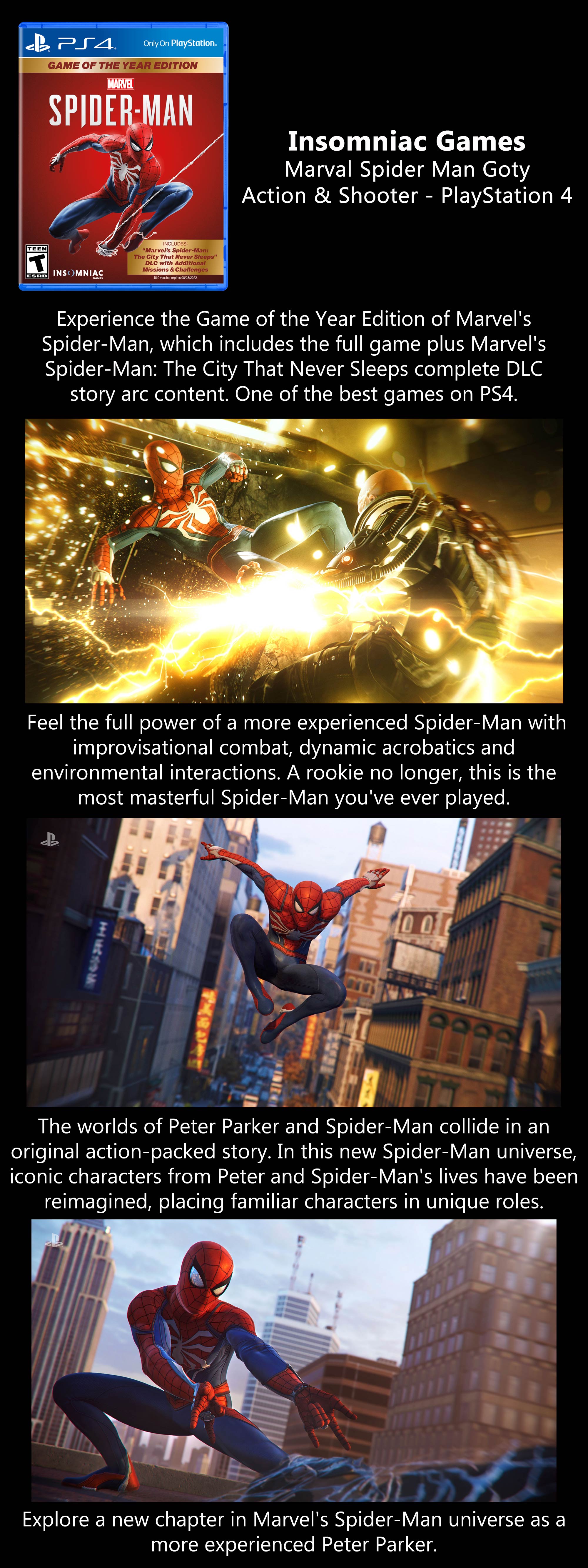 Marvel Spider Man Game Of The Year Edition (Intl Version) - Action & Shooter - PlayStation 4 (PS4)