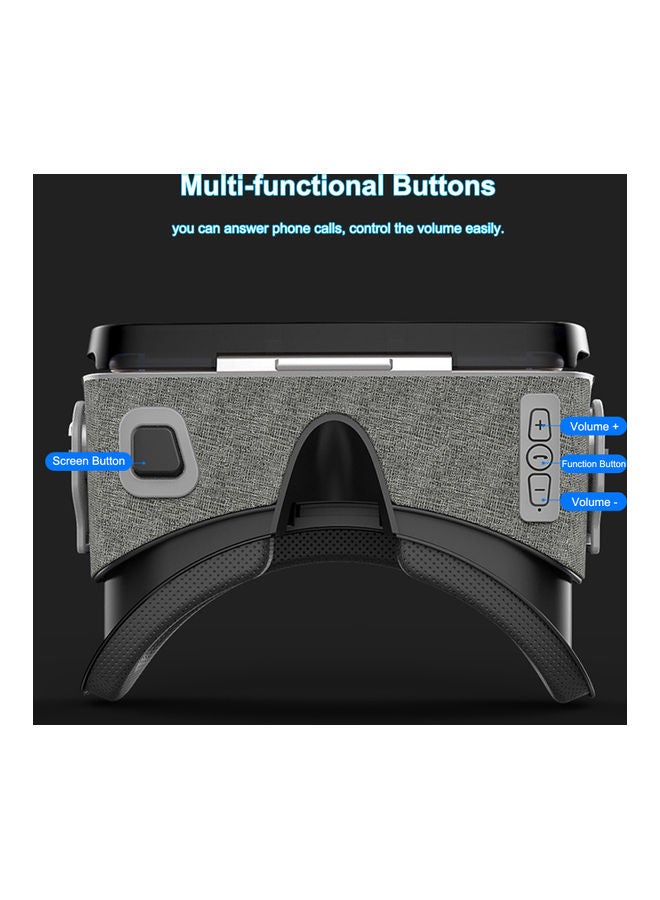 VR Eye Protected Virtual Reality Headset Grey/Black