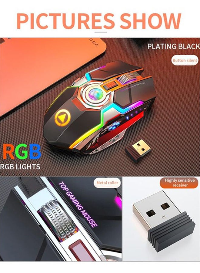 Wireless Rechargeable Gaming Mouse With USB Receiver Black/Red/Green