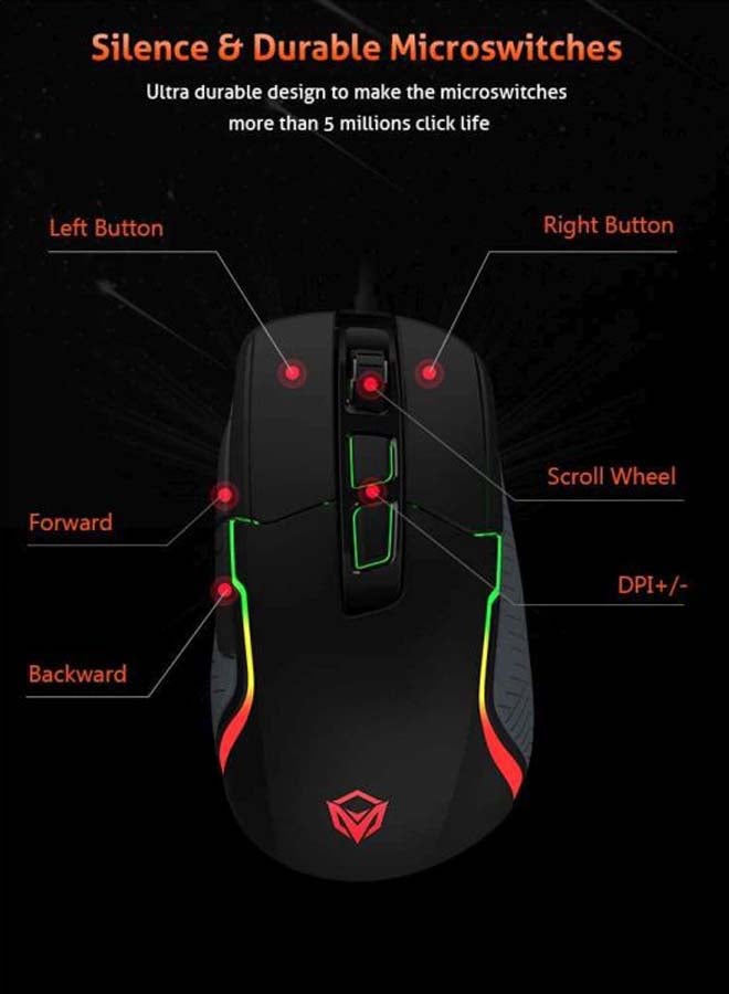 Poseidon Pro Wired Gaming Mouse Black/Red