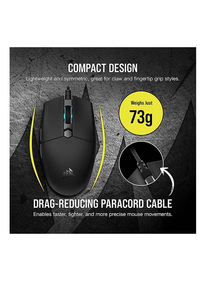 Corsair Katar Pro Ultra-Light Optical USB Gaming Mouse with Backlit RGB LED, 12400 DPI (Black)