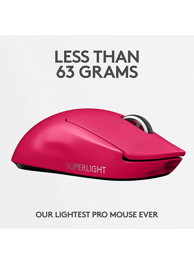 Logitech G PRO X SUPERLIGHT Wireless Gaming Mouse - High Speed, Lightweight Gaming Mouse Compatible with PC and Mac (USB port) - Pink