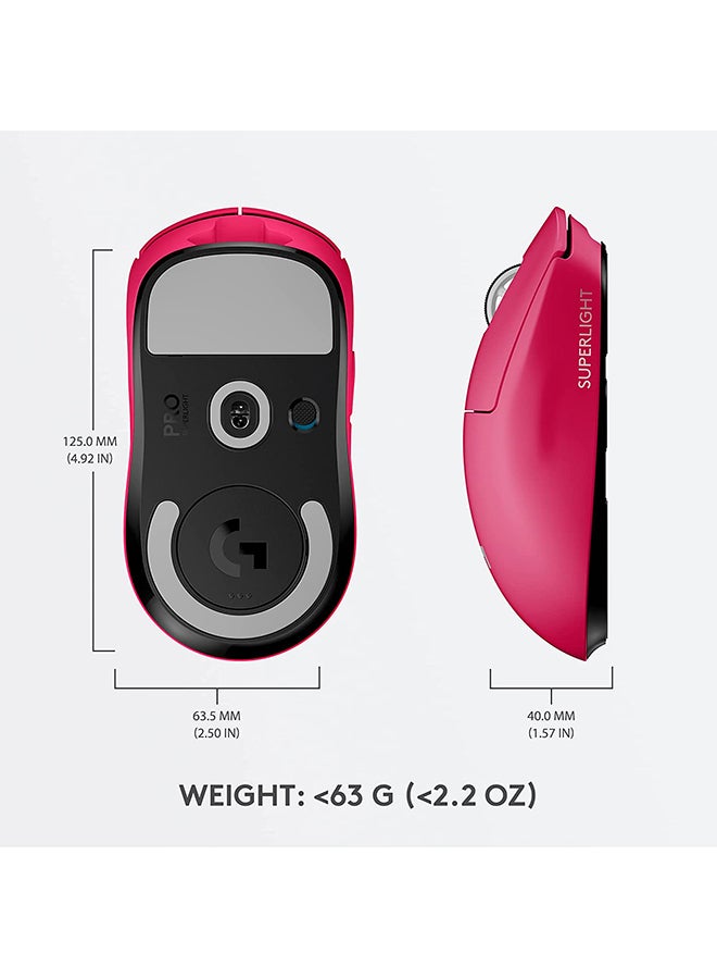 Logitech G PRO X SUPERLIGHT Wireless Gaming Mouse - High Speed, Lightweight Gaming Mouse Compatible with PC and Mac (USB port) - Pink