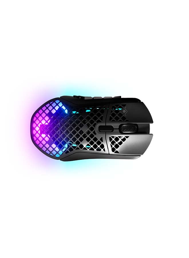 Aerox 9 Wireless Gaming Mouse, 40G Acceleration, 18000 in 100 CPI Increments, Ultra Lightweight, 3 RGB Zone, IP54 Water Resistance, Bluetooth 5.0,180H Battery Life, USB-C, Onyx | 62618