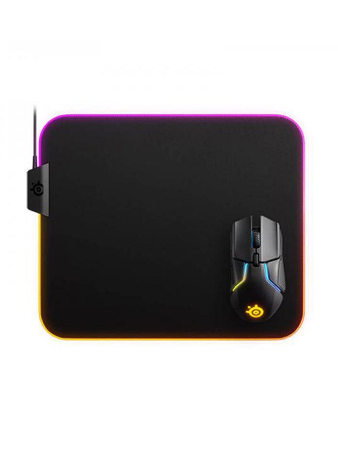 SteelSeries QcK Prism Cloth Gaming Mouse Pad - 2-zone RGB Illumination - Real-time Event Lighting - Optimized For Gaming Sensors - Size M (320 x 270 x 2mm) - Black + RGB