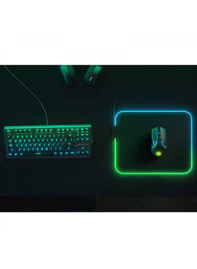 SteelSeries QcK Prism Cloth Gaming Mouse Pad - 2-zone RGB Illumination - Real-time Event Lighting - Optimized For Gaming Sensors - Size M (320 x 270 x 2mm) - Black + RGB