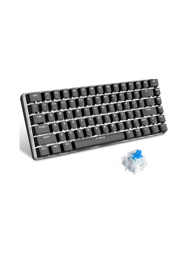 AK33 Gaming 82 keys Mechanical keyboard, White backlit Wired keys Computer keyboard for PC Laptop gaming(Blue Switch)