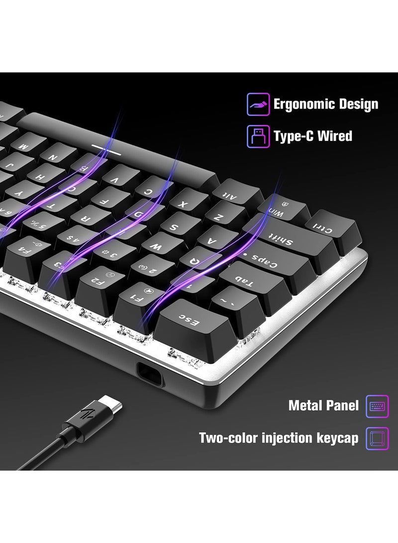 AK33 Gaming 82 keys Mechanical keyboard, White backlit Wired keys Computer keyboard for PC Laptop gaming(Blue Switch)