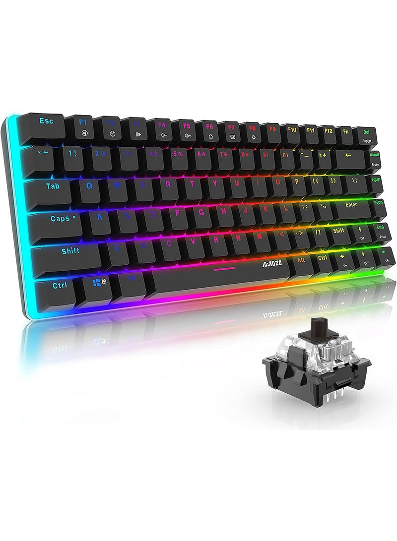 AK33 Gaming 82 keys Mechanical keyboard, RGB backlit Wired keys Computer keyboard for PC Laptop gaming(Black Switch)