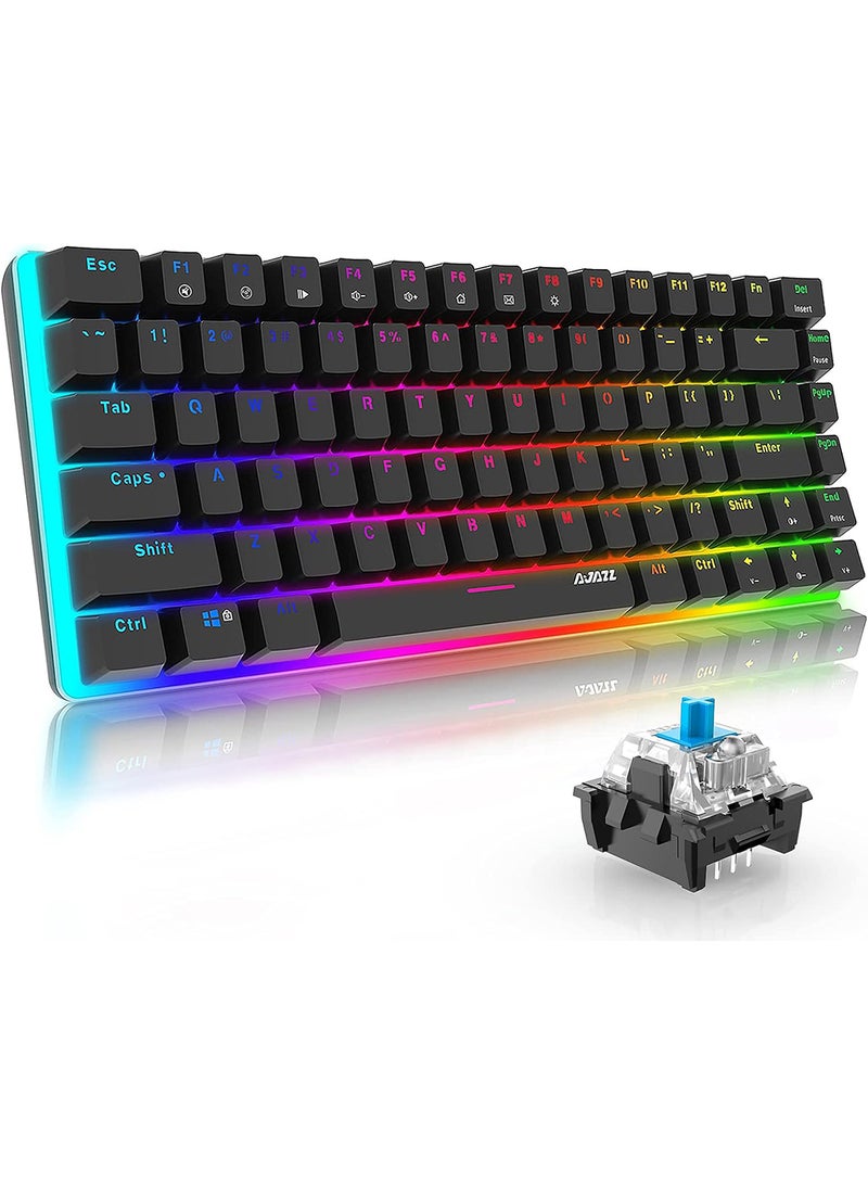 AK33 Gaming 82 keys Mechanical keyboard, RGB backlit Wired keys Computer keyboard for PC Laptop gaming(Blue Switch)